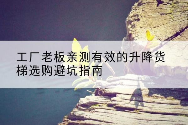 袁州升降货梯怎么选-工厂老板亲测有效的升降货梯选购避坑指南