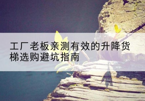 袁州升降货梯怎么选-工厂老板亲测有效的升降货梯选购避坑指南